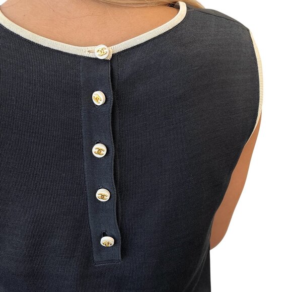 CHANEL Vintage 96C CC Mark Long One-piece Dress #40 Black [106478] - Picture 5 of 14